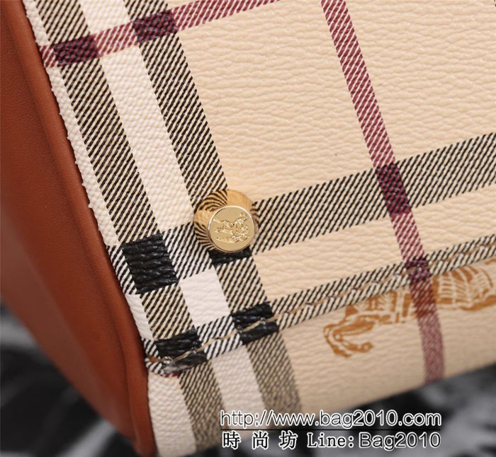 BURBERRY巴寶莉 原版 Haymarket Check格紋肩 小號托特包 開放式包口搭配拉繩系結和磁石搭扣 38824261  Bhq1128